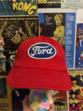Ford Red Baseball Cap with Blue and White Logo
